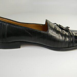 Mens Avventura Black Leather Toe Cap Shoes Size 9M Handmade in Spain